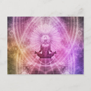 Cartão Postal Meditação espiritual de Yoga Zen Colorida