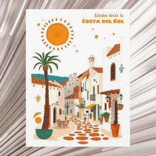 Cartão postal mediterrânico de feriado da Costa de