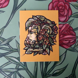 Cartão Postal Medusa Green Cobra Gorgon