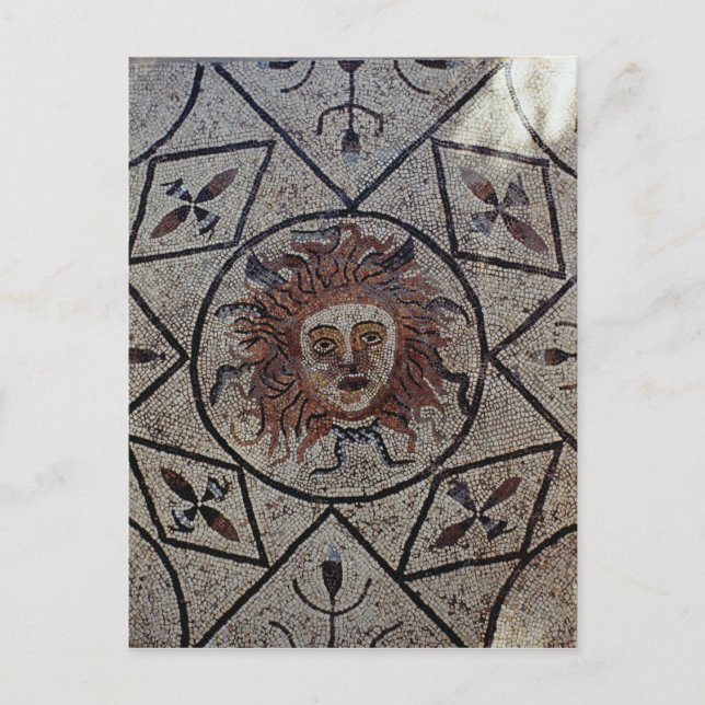 Cartão Postal Medusa, mosaico romano da Casa de Orfeu (Frente)
