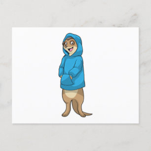 Cartão Postal Meerkat com Hoodie