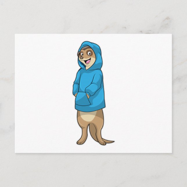 Cartão Postal Meerkat com Hoodie (Frente)