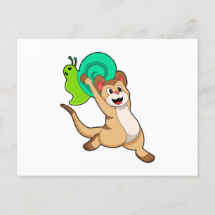 Cartão Postal Meerkat com Snail.PNG