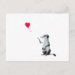 Cartão Postal Meerkat e o balão vermelho
