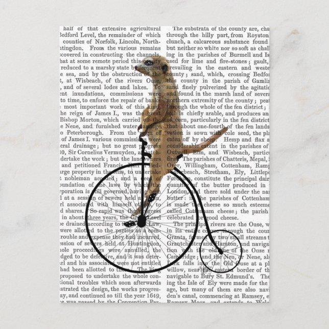Cartão Postal Meerkat em Black Penny Farthing (Frente)