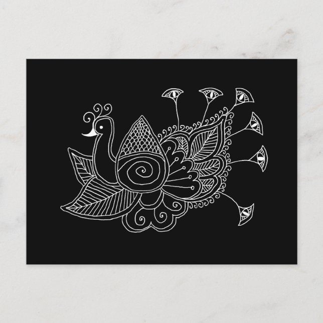 Cartão Postal Mehendi Peacock (Frente)