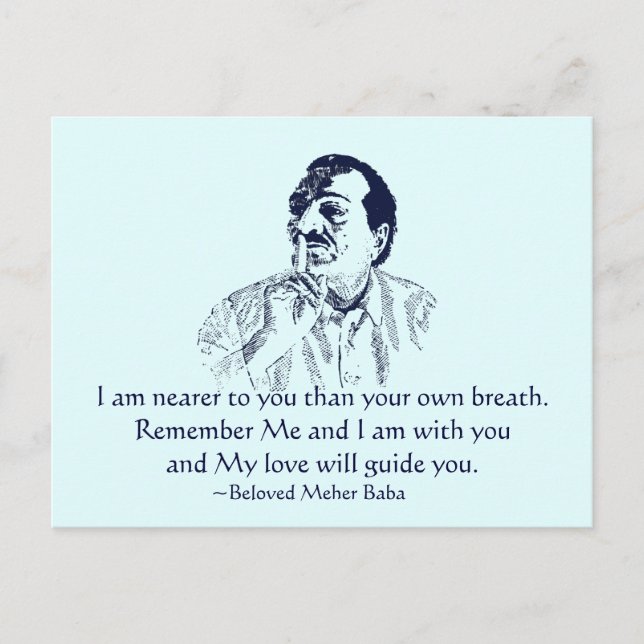 Cartão Postal Meher Baba Lembra-Se De Mim (Frente)