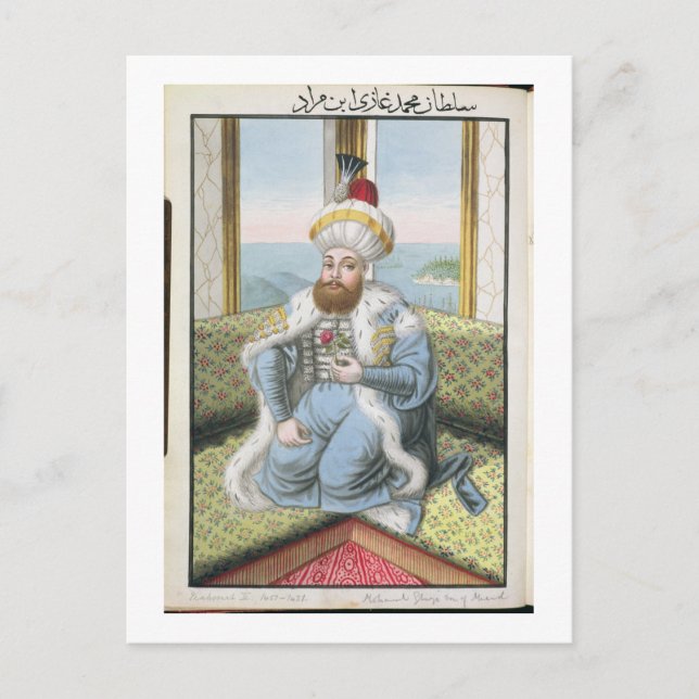 Cartão Postal Mehmed II (1432-81), chamado "Fatih", o Conquistad (Frente)