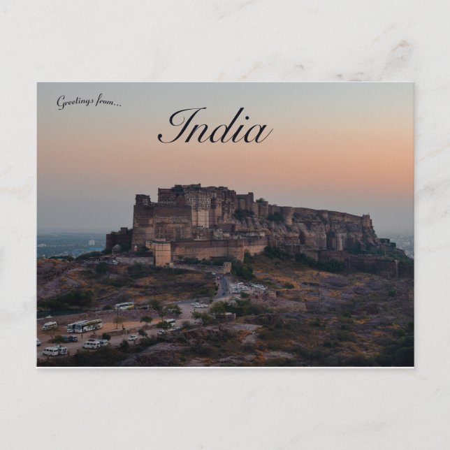 Cartão Postal Mehrangarh Fort Jodhpur Rajasthan Índia (Frente)