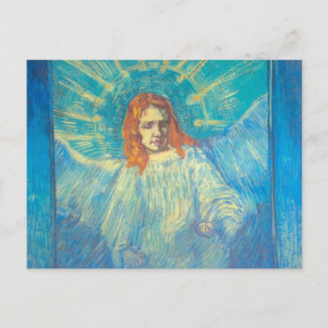 Cartão Postal Meia figura de um anjo por Vincent van Gogh (Frente)