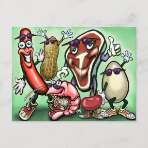 Cartão Postal Meia Grupo de Comidas de Proteínas