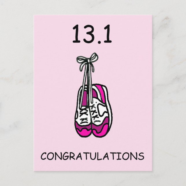 Cartão Postal Meia maratona Parabéns para ela. (Frente)