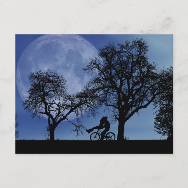 Cartão Postal Meia-noite de bicicleta (Frente)