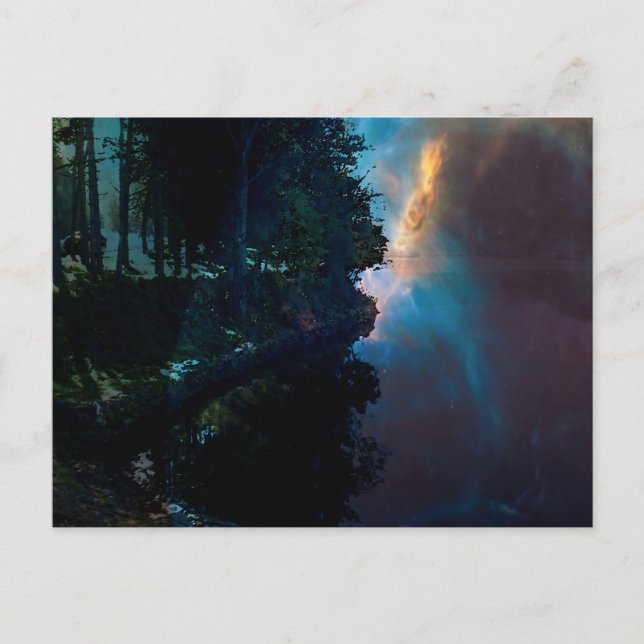 Cartão Postal Meia-noite no lago (Frente)