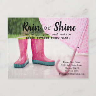 Cartão Postal Meias de Criança Guarda-chuva chuva imobiliário Re