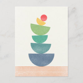 Cartão Postal Meio século abstrato cor de laranja