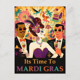 Cartão Postal Meio século Mardi Gras Cocktail