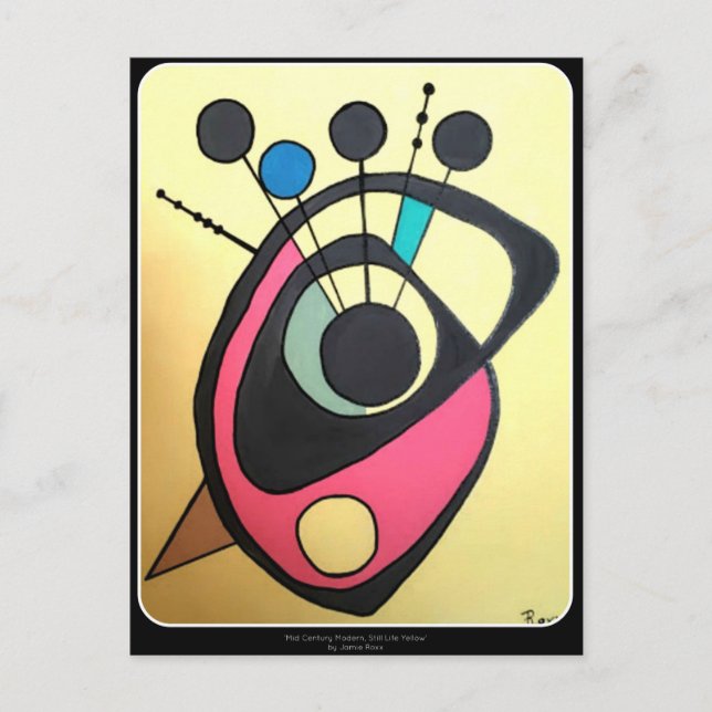 Cartão Postal 'Meio século Moderno com vida estática amarela' em (Frente)