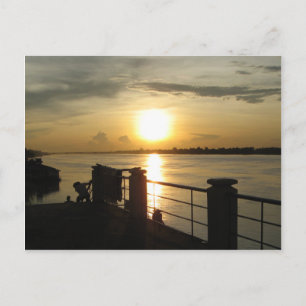 Cartão Postal Mekong River Sunset ... Nong Khai, Isaan, Tailând