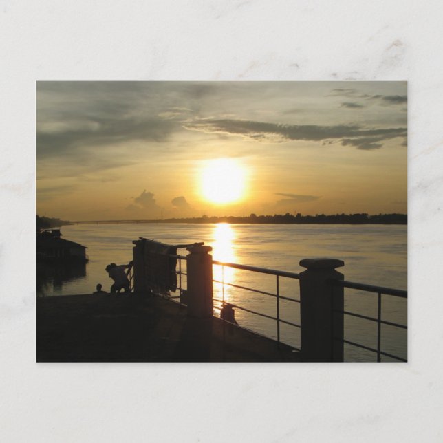 Cartão Postal Mekong River Sunset ... Nong Khai, Isaan, Tailândi (Frente)