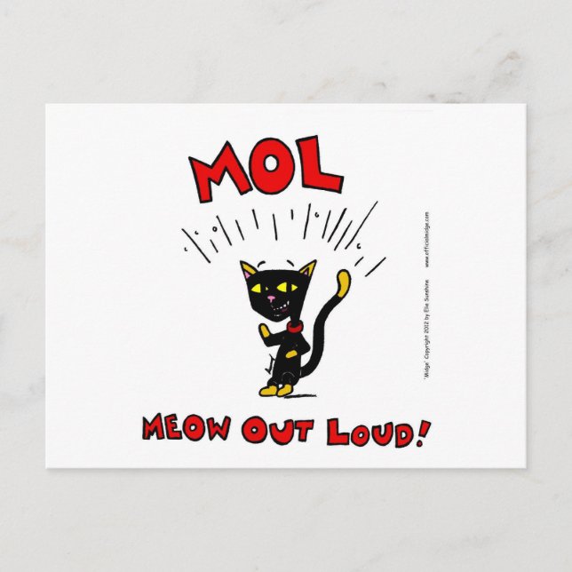 Cartão postal Mel "MOL: MEOOUT LOUD" (Frente)