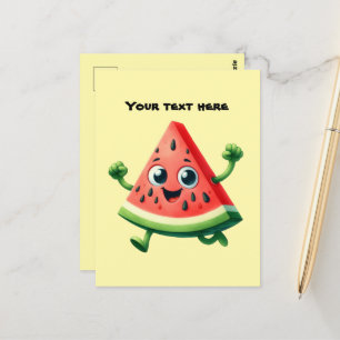 Cartão Postal Melancia personalizável divertida de verão