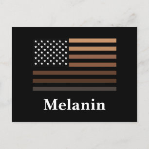 Cartão Postal Melanin African American Flag Black History