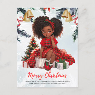 Cartão Postal Melanin Christmas Black Girl Magic Xmas Magic Fun