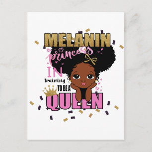 Cartão Postal Melanin Princess Training To Be Queen Lilibet Gift