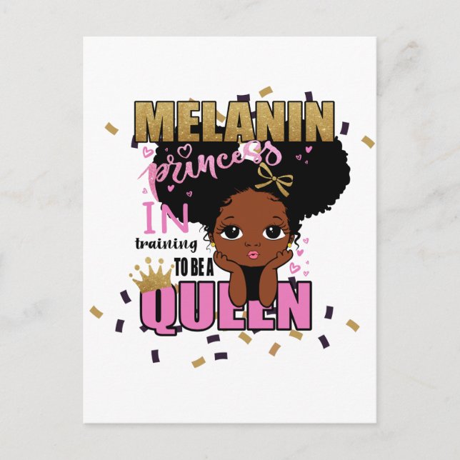 Cartão Postal Melanin Princess Training To Be Queen Lilibet Gift (Frente)
