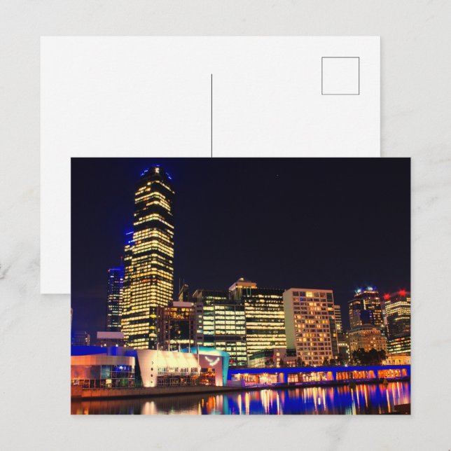 Cartão Postal Melbourne à noite (Frente/Verso)