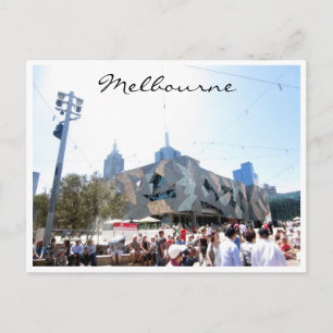 Cartão Postal melbourne alimentava multidão quadrada