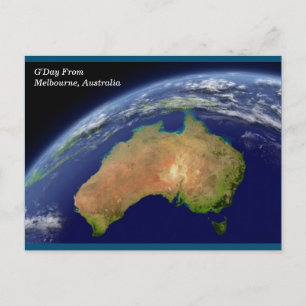 Cartão Postal Melbourne Austrália Do Espaço