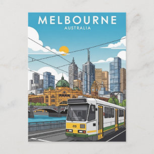 Cartão Postal Melbourne Austrália Skyline Viagem