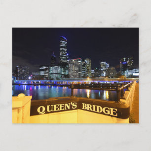 Cartão Postal Melbourne CBD Queens Bridge Lights