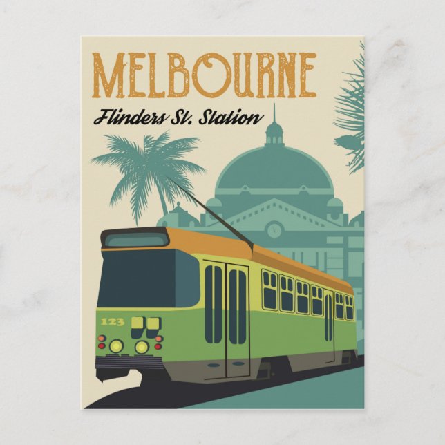 Cartão Postal Melbourne, Estação Flinders Street Tram (Frente)