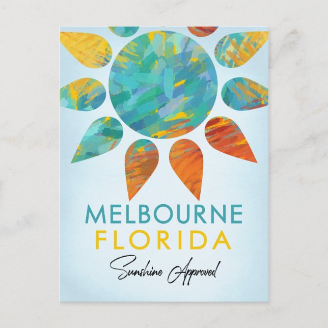 Cartão Postal Melbourne Florida Sunshine Viagem (Frente)