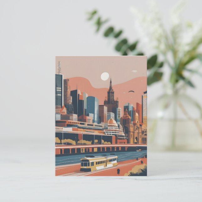 Cartão Postal Melbourne poster vintage (Em pé/Frente)