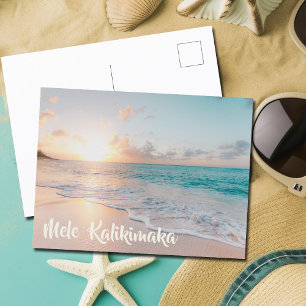 Cartão Postal Mele Kalikimaka Ilha Tropical Foto Natal 
