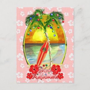 Cartão Postal Mele Kalikimaka Surfing
