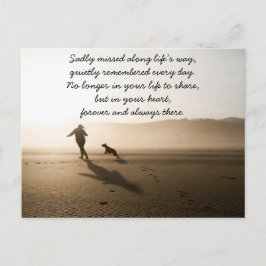 Cartão Postal Melhor Amiga Rapariga e Cachorro na Praia