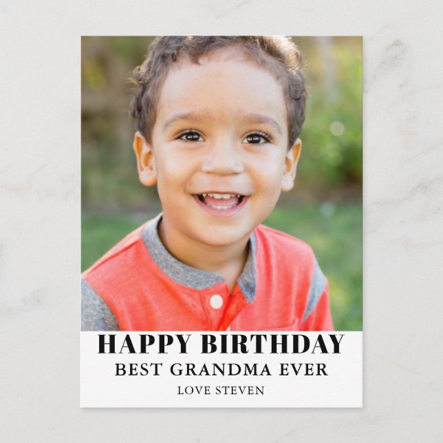 Cartão Postal Melhor Avó Foto Aniversário (Frente)
