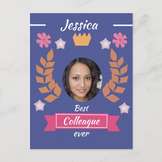 Cartão Postal melhor colega de trabalho fofo de todos - trabalho (Frente)