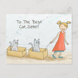 Cartão Postal Melhor Cuidador de Gatos