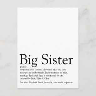 Cartão Postal Melhor Definição de Irmã do Mundo