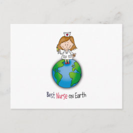 Cartão Postal Melhor Enfermeira na Terra - Dia das Enfermeiras -