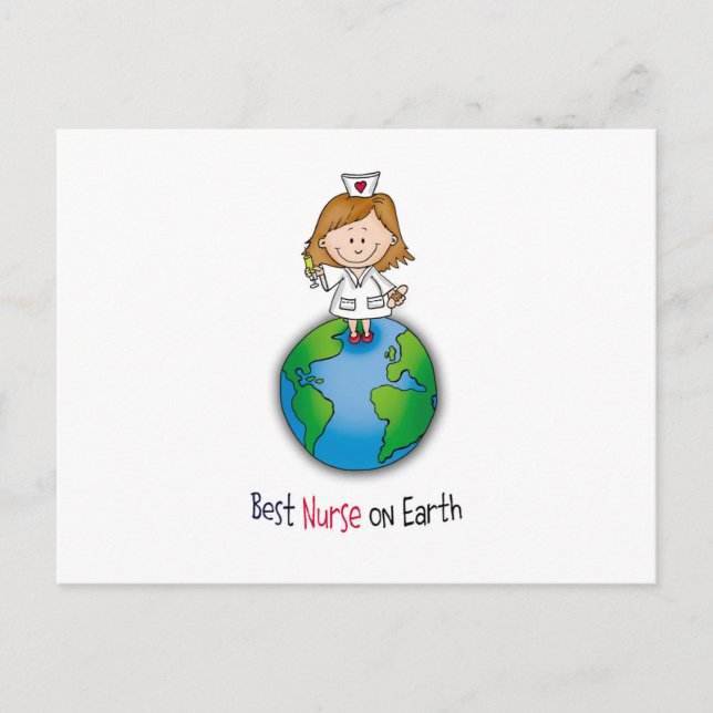 Cartão Postal Melhor Enfermeira na Terra - Dia das Enfermeiras - (Frente)