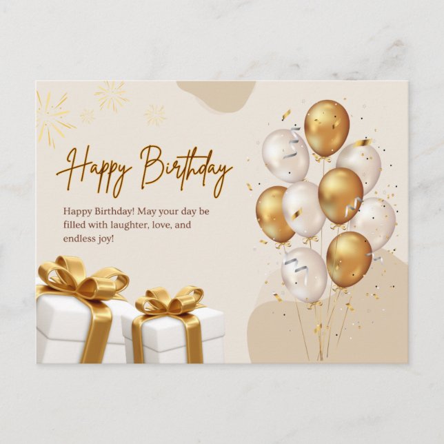 Cartão Postal Melhor Feliz aniversário para você  (Frente)