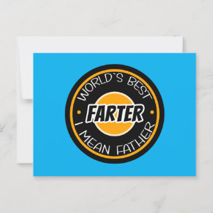 Cartão Postal Melhor Flatulento do Mundo Quer Dizer Melhor Pai