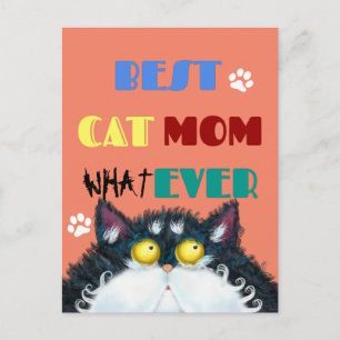 Cartão Postal Melhor Gato Mãe Sempre Rumpy gato Engraçado Text